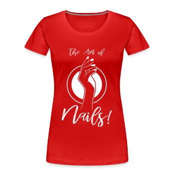 Art of Nails Logo - Women's Premium Organic T-Shirt - red - Front - Mia (176cm)