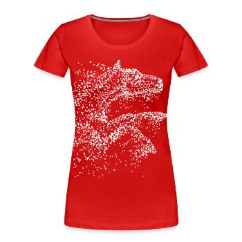 Cavalier - centre équestre - cheval - saut - T-shirt bio Premium Femme - rouge - Devant - Mia (176cm)