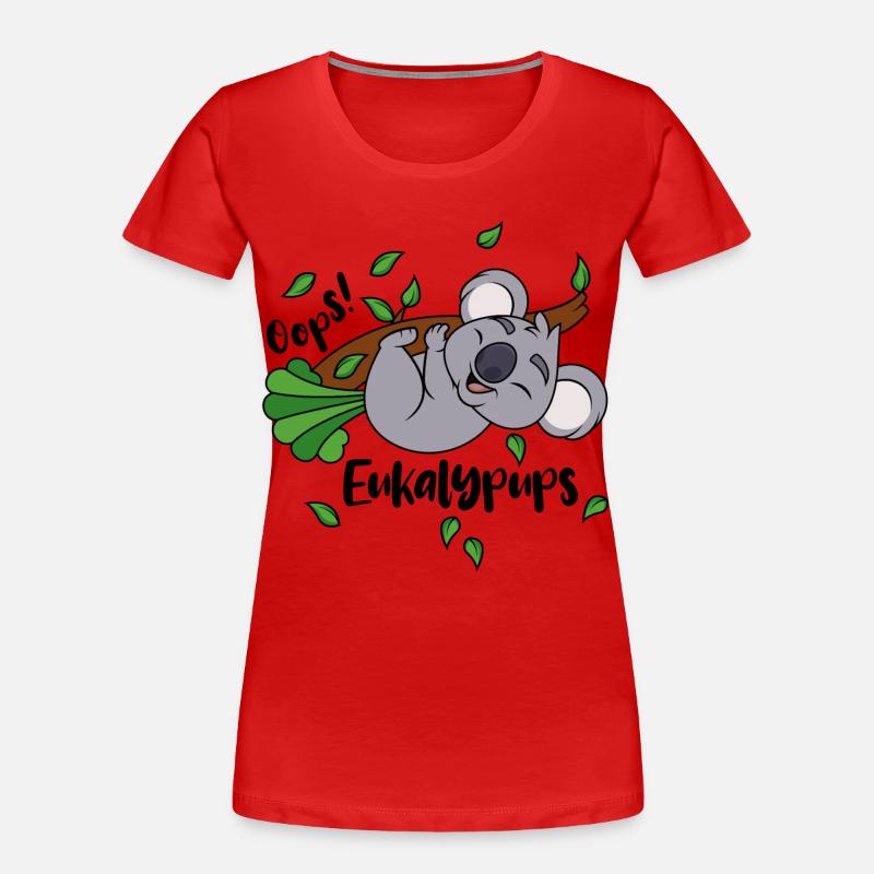 Koala Eukalyptus Oops Eukalypups Pups Tier Ast - Frauen Premium Bio T-Shirt - Rot