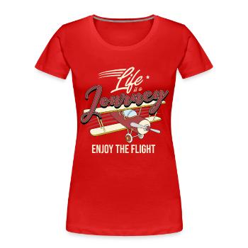 plane - Women's Premium Organic T-Shirt - red - Front - Mia (176cm)