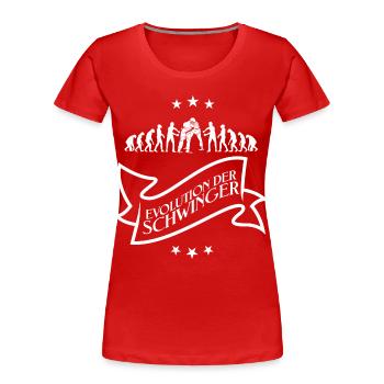 Schwinger Schwingen Evolution T-Shirt Design - Frauen Premium Bio T-Shirt - Rot - Vorne - Mia (176cm)