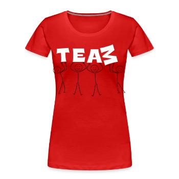 team - Women's Premium Organic T-Shirt - red - Front - Mia (176cm)