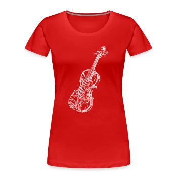 Geige - Frauen Premium Bio T-Shirt - Rot - Vorne - Mia (176cm)