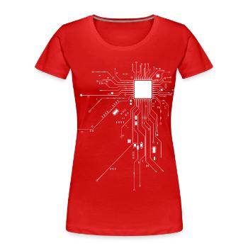 Hacker Cyberkriminalität - Frauen Premium Bio T-Shirt - Rot - Vorne - Mia (176cm)
