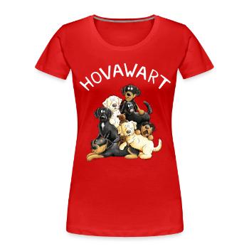 Hovawart dog heap cartoon dog gift - Women's Premium Organic T-Shirt - red - Front - Mia (176cm)