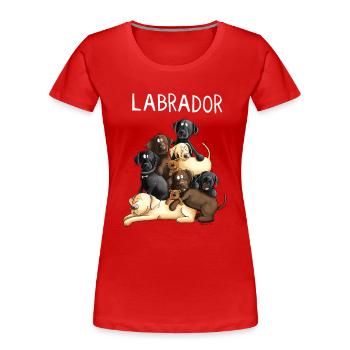 Drôle de labrador de chiens i retriever chiens - T-shirt bio Premium Femme - rouge - Devant - Mia (176cm)