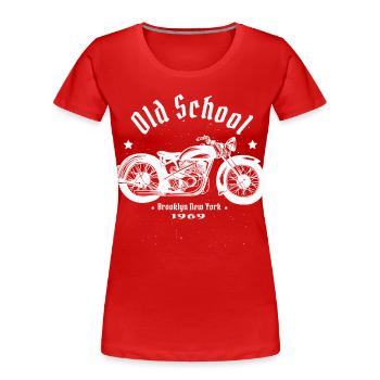 Biker - T-shirt bio Premium Femme - rouge - Devant - Mia (176cm)