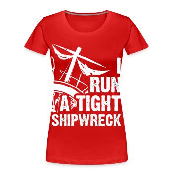Je dirige une épave serrée drôle - T-shirt bio Premium Femme - rouge - Devant - Mia (176cm)