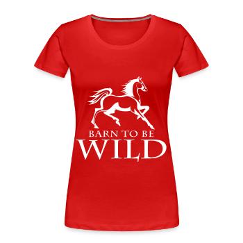 Barn To Be Wild Horse Silhouette - Women's Premium Organic T-Shirt - red - Front - Mia (176cm)