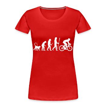 Cyclistes évolution - T-shirt bio Premium Femme - rouge - Devant - Mia (176cm)