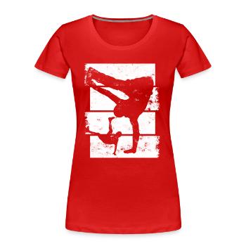 Breakdancer - T-shirt bio Premium Femme - rouge - Devant - Mia (176cm)