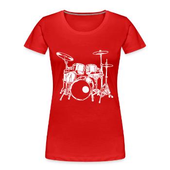 Musique rock - T-shirt bio Premium Femme - rouge - Devant - Mia (176cm)