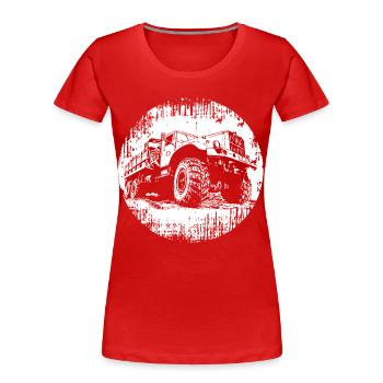 Kraz Camion GDR OSTALGIE - T-shirt bio Premium Femme - rouge - Devant - Mia (176cm)