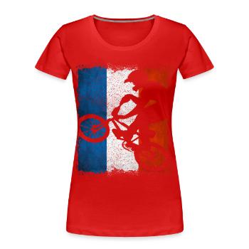 BMX Frankreich / bmx / Bmx / Bike / Fahrrad - BMX - Frauen Premium Bio T-Shirt - Rot - Vorne - Mia (176cm)