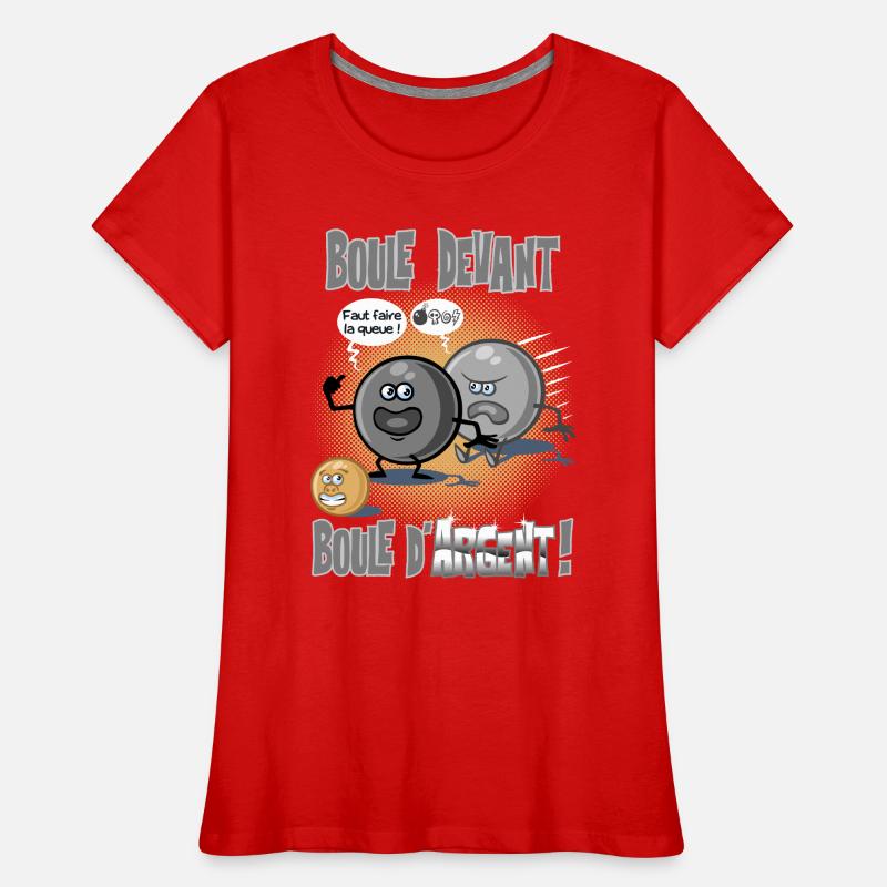 Boule devant boule d'argent T-shirt bio Premium Femme