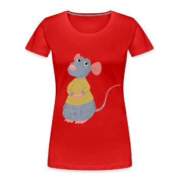 Ratte Nager Nagetier Maus Ungeziefer Schädling - Frauen Premium Bio T-Shirt - Rot - Vorne - Mia (176cm)