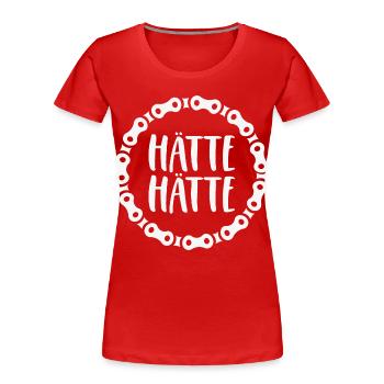 Hätte Hätte Fahrradkette - Frauen Premium Bio T-Shirt - Rot - Vorne - Mia (176cm)