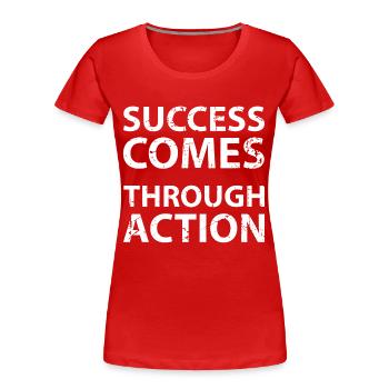 Motivation - Frauen Premium Bio T-Shirt - Rot - Vorne - Mia (176cm)