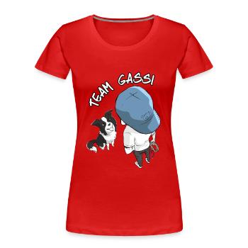 Conception de dessin animé de la marche de l’équipe - T-shirt bio Premium Femme - rouge - Devant - Mia (176cm)