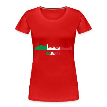 Bari City Skyline Italy Landmark, Bari Italia - Women's Premium Organic T-Shirt - red - Front - Mia (176cm)