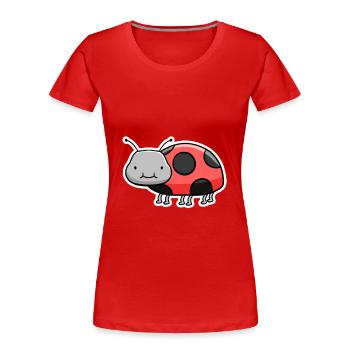 Cuddly Ladybug Cartoon - Women's Premium Organic T-Shirt - red - Front - Mia (176cm)