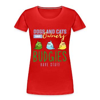 Perruche, perruche, perruche - T-shirt bio Premium Femme - rouge - Devant - Mia (176cm)