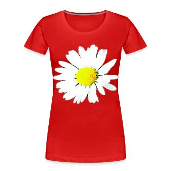Fleur - Marguerite - T-shirt bio Premium Femme - rouge - Devant - Mia (176cm)