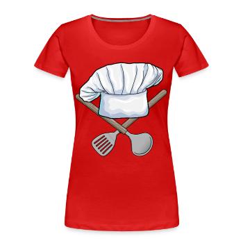Chef's Hat Cooking Kitchen - Women's Premium Organic T-Shirt - red - Front - Mia (176cm)