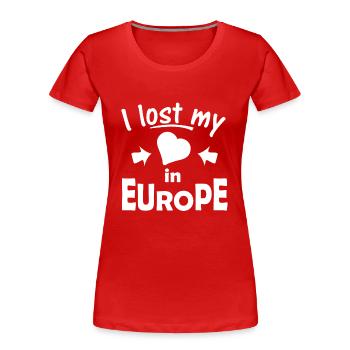 Europa - Frauen Premium Bio T-Shirt - Rot - Vorne - Mia (176cm)