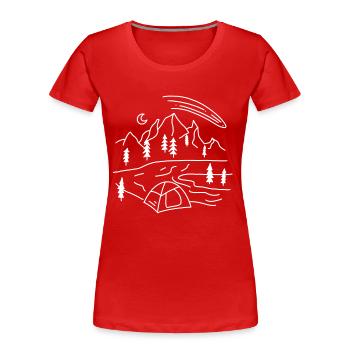 Zelten - Frauen Premium Bio T-Shirt - Rot - Vorne - Mia (176cm)