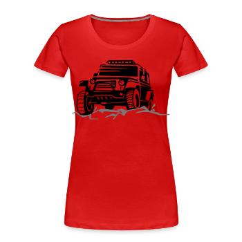off-road vehicle 4x4 - Women's Premium Organic T-Shirt - red - Front - Mia (176cm)