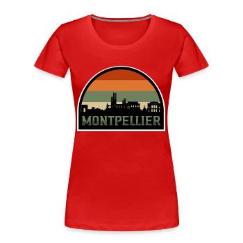 Montpellier Frankreich Skyline Silhouette französische Flagge - Frauen Premium Bio T-Shirt - Rot - Vorne - Mia (176cm)