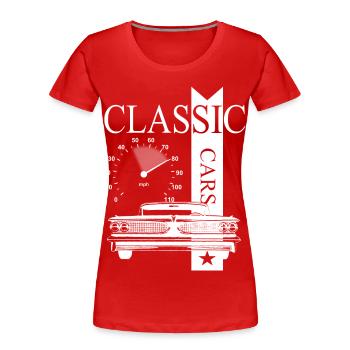 Automobile Classic Cars - Women's Premium Organic T-Shirt - red - Front - Mia (176cm)