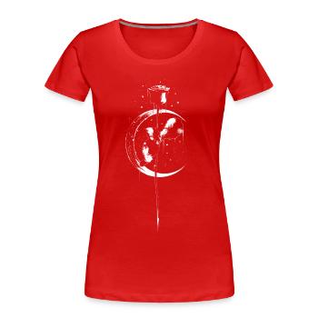 Rose vintage lune faucille sorcellerie occulte gothique - T-shirt bio Premium Femme - rouge - Devant - Mia (176cm)