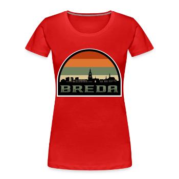 Breda Niederlande Skyline Silhouette Niederländische Flagge - Frauen Premium Bio T-Shirt - Rot - Vorne - Mia (176cm)
