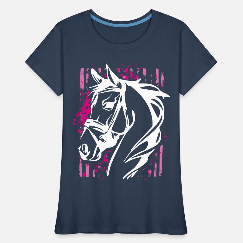 Cheval de style graffiti avec éclaboussure de couleur rose T-shirt bio Premium Femme