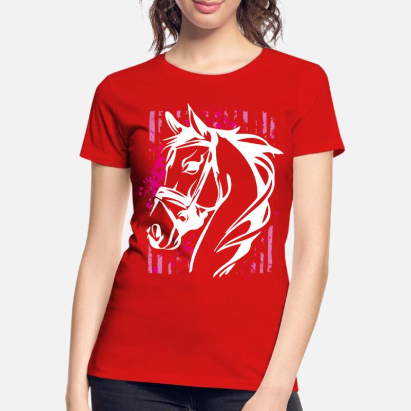 Graffiti-Stil Pferd mit Pinkem Farbsplash Frauen Premium Bio T-Shirt