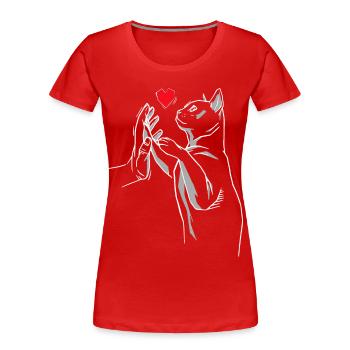 Stubentiger Katze Kater Katzen Miau Katzenliebhabe - Frauen Premium Bio T-Shirt - Rot - Vorne - Mia (176cm)