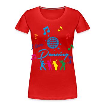 Ich liebe es zu tanzen - Frauen Premium Bio T-Shirt - Rot - Vorne - Mia (176cm)