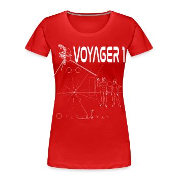 Sonde spatiale voyager 1 blanche - T-shirt bio Premium Femme - rouge - Devant - Mia (176cm)