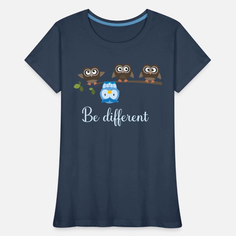 Be Different Eule Frauen Premium Bio T-Shirt
