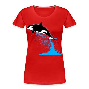Orca, killer whale, killer whale, killer whale, sea - Women's Premium Organic T-Shirt - red - Front - Mia (176cm)