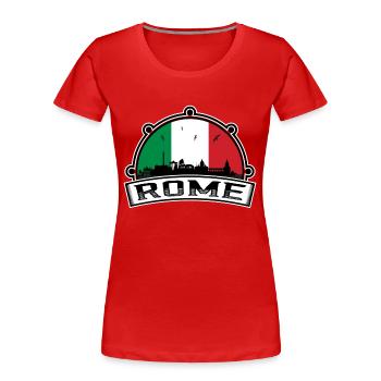 Rom Italien Skyline Travel Souvenir Italienische Flagge - Frauen Premium Bio T-Shirt - Rot - Vorne - Mia (176cm)