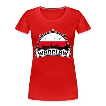 Breslau Polen Skyline Reise Souvenir Polnische Flagge - Frauen Premium Bio T-Shirt - Rot - Vorne - Mia (176cm)