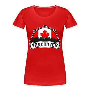 Vancouver Canada Skyline Travel Souvenir Canadian - Women's Premium Organic T-Shirt - red - Front - Mia (176cm)