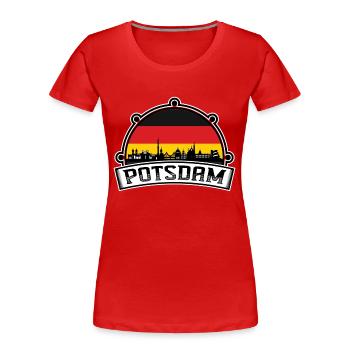 Potsdam Deutschland Skyline Travel Souvenir Deutsch Fla - Frauen Premium Bio T-Shirt - Rot - Vorne - Mia (176cm)