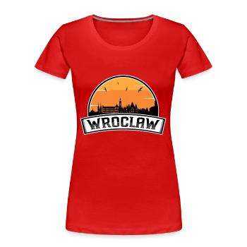Wroclaw Pologne Skyline Voyage Drapeau Polonais Souvenirs - T-shirt bio Premium Femme - rouge - Devant - Mia (176cm)