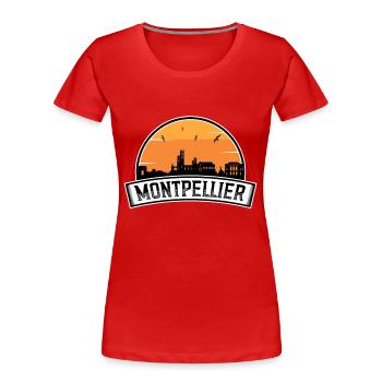 Montpellier Frankreich Skyline Travel Souvenir Französisch - Frauen Premium Bio T-Shirt - Rot - Vorne - Mia (176cm)