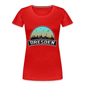 Dresde Allemagne Skyline Souvenir allemand - T-shirt bio Premium Femme - rouge - Devant - Mia (176cm)