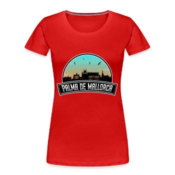 Palma De Mallorca Spain Skyline Spanish Souvenir - Women's Premium Organic T-Shirt - red - Front - Mia (176cm)